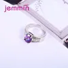 Cluster Rings Big Round Purple Oval Ring 925 Sterling Silver Jewelry For Women Wide Opal Wedding Valentine's Day Gift