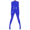 PVC Leather Vrouw onschadelijk Catsuit sexy dames natte latex look look dames jumpsuit met lange mouwen met rug zipper o-neck rompers 7xl