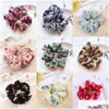 Accessoires de cheveux 117 styles Lady Girl Scrunchy Ring Elastic Bands Pure Color Leopard Plaid Grand Intestin Sports Dance Scrunchie Hair OTYTP