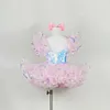 Scene Wear Kids Ballroom Clothing Sequined Modern Dance Tutu Dress Girls Jazz Dance Costume Wear Toddler Wedding Princess Dress D240425