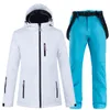 Giacche da sci Pantaloni da sci Cintini da sci Bianco da donna Bianco Snow Abbigliamento Snow Snotboard Stupiestri invernali inverno inverno -30 caldo -30 caldo