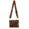 Сумки для плеча женщин леопардовый принцип плюшевой пакет с мешками поперечного кула