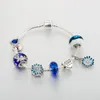 Charm Bracelets VIOVIA 2024 Friendship Arrival Beads Of Color Blue Heart Flowers Daisy Design For Original Bracelet Gift Women B20022