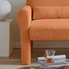 Modern Loveseat Couch med lambwool tyg och ländryggkudde - elegant design, mysig komfort och mångsidig placering