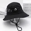 Шляпа шляпы широких краев ковша дышащая быстросохнутая шляпа летние солнцезащитные кремы солнечный рыбак шляпа на открытом воздухе универсальная модная камуфляжная шляпа Рыбалка J240425