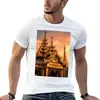 メンズポロスミャンマー。ヤンゴン。 Shwedagon Pagoda。建築の詳細。日没。 Tシャツは、男性用のブラックTシャツシャツをトップにします