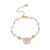 Charmarmband Klassiska rosa pärlor armband dekoration slät yta pärlband för bröllop flickor kvinnor dagligen bär olika åldrar