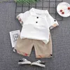 Juegos de ropa Diimuu Baby Boy Camiseta de ropa+pantalones cortos para niños Summer con camiseta+pantalones Q240425