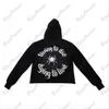 Men's Hoodies Sweatshirts Oversized Hoodie with Spider Pattern for Couple Black Back Casual Streetwear Harajuku Streetwear Cut Off Hem Spring and Fall 240424