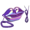 Accessoires Creative Lips Téléphone Electroplate Desktop Fandline Téléphone pour la décoration du bureau à domicile Téléphones en forme de lèvres Telefone Red / Purple