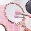Mirrors 1pc Vintage Floral Handle Cosmetic Mirror Portable Handheld Lace Mirror Plastic Handle Small Round Mirror WomenS Makeup Tools