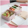 Japońskie ustawione w stos tradycyjne zestawy obiadowe bento pudełko 2 -tier lunch z regulowanym pasem stołowym miski szczelnie odporne na lunchDinnerware Dhcby obiadowe