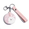 Mirrors 1pc Double Sided Folding Makeup Mirror PU Creative Metal Keychain Dressing Mirror Circular Portable Mini Animal Mirror Portable