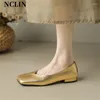 Casual Shoes 2024 Spring/Autumn Square Toe Women Pumps Chunky Heels Koncise Loafers For Low Heel Ladies Zapatos de Mujer