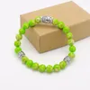 Charm Bracelets 여자 7 Chakra Bangle Light Green Healing Crystals Stone Yoga Reiki기도 Mala Bracelet Jewelry Gift