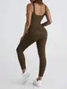 Damen -Jumpsuits Seiler sexy Jumpsuit Frauen nahtloser Fitness -Fitness -Jumpsuit enge und elastische aktive Lauf im Freien Outdoor -Fädener Casual Jumpsuit Y240425