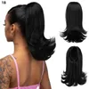 drawstring Wig with womens hair slightly curled ponytail short curly