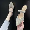 Dress Shoes Ladies 2024 Fashion Modern Sandals Dames Mature Elegant Party Women Powins Pointed Toe vrouw