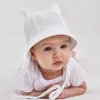 Piku Caps Hats recém-nascidos chapéu de bebê infantil musselinbucket chapéu crianças urso ouvidos de verão praia sun taps meninos meninas chapéus de páscoa para crianças 3-12 meses D240425