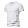 Herren T-Shirts Herren T-Shirt Pure Color V Kragen Kurzärmelte Tops Tees Männer T-Shirt Schwarz Strumpfhosen Mann T-Shirts Fitness für männliche Wäschel2404