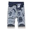 Maschio maschio estate dipinto dipinto in jeans cortometri streetwear buchi slim tracciare jeans calzons pantaloni 29-38