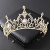 Biżuter ślubna Złota Kolor kryształowy kryształ korona tiara dla kobiet panny młodej luksusowa impreza PROM DIADEM AKCESALNIKA SHIDAL BIZDYKA KRONA D240425