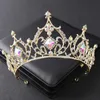 Bruiloft haar sieraden goud kleur kristal strass kroon tiara voor vrouwen bruid luxe prom feest diadeem bruiloft bruids haaraccessoires sieraden kroon d240425