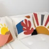 Kussen cartoon abstract borduurkussenkussen deksel 45*45 zachte fluwelen decoratieve kussenslopen voor sofa home vloer deksel kussens