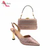 Dress Shoes 2024 Winter Design Pumps Match Hand Bag In Fuchsia Color Comfortable Thin Heels Italian High Quality And Set