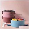 Portable Dinnerware Round Lunch Sets Box Selling Japanesestyle Compartment Kitchen Leakproof Container Kids Drop Delivery Home Garde Dhzrl