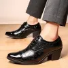 Boots Fashion Oxford Shoes Formella män klär fest Kväll Sneakers High Heel Gentleman Elegance Italian High Heel Dress Shoes