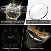 Poedagar Luxury High Quality Watches for Men Sport Quartz Leather Man Watch Imperproof Luminous Date Week Mens Male Reloj 240425