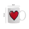 Gobelers 330 ml pêche coeur changage en céramique nouveauté magie de conception créative tasse de café valentin jour cadeau préféré h240425