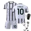 Soccer Men's Tracksuits 22-23 Juve Home Jersey Set 7 Vlahovic 10 Dibala Socks