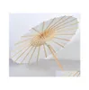 Paraplu's 60 stcs bruids bruiloft parasols wit papier schoonheid items Chinese mini ambachtelijke paraplu diameter 60 cm SN4664 drop levering ho5775729