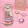 Strängar barns pedagogiska DIY pärlstav armband set färgglada kristallpärlor hänge utsökt presentförpackning smyckesuppsättning, födelsedagspresent
