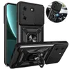 Cell Phone Cases For Tecno Pova 5 Phone Case Slide Camera Protection Phone Case For Tecno Pova 5 Pova5 Armor Car Magnetic Ring Holder Back Cover 240423