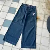 Kvinnors jeans baggy jeans hip hop rock broderi mönster män kvinnor 2024 mode streetwear retro harajuku hög midja bred ben denim byxor 240423