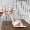 Dress Shoes Tikicup 16cm High Heel Summer Women Nude Gladiator Sandals Pumps Sexy Stable Metal Stilettos Big Size 35-46 For Wide Leg