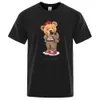 Męskie koszulki Teddy Bear T-shirt mężczyzn Kobiety O-Neck Oddychający Vintage Wygodne harajuku codziennie Casual Cute Printed Strtwear Unisex TS T240425