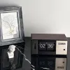 Accessoires Janpanese Style Auto Flip Clock, Wood Night Light Desktop, Classic Retro Vintage Alarm Reloat