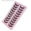 Faux cils 10 paires de cils russes enroulés DD avec un volume moelleux faux chaos dramatique artificiel skin skin mecs maquillage Q240425