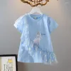 Vestidos de menina vestido de verão aishah princesa para 3-7y crianças casuais camiseta de renda para crianças roupas