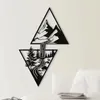 Decoratieve beeldjes metalen landschap thema decor muurbord ornament mountain home driehoek landschap kunstdecoraties