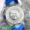 AP Crystal Pols Watch Royal Oak Offshore Series 26400so Blauwe keramische cirkel blauw gezicht Witte timingschijf Datum automatisch mechanisch horloge