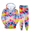 Sweatshirts Tie Dye Hoodies Sport Style Men/Women Hoodie+Sweatpants مجموعات مخدر للبلواح