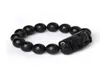 Cała Black Black Natural Obsydian Stone Bransoletka Sześć słów Buddha Beads Pixiu bransoletki dla mężczyzn Kobiety moda błogosław biżuteria B7875349