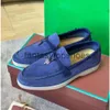Loro Piano LP Shoes Charms l Walk Embellished Couples Suede Loafers Moccasins Genuine Casual Slip on Flats Men Luxury Designer Dress Shoes Factory