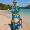 Beach Coverup Cotton Positioning Printed Robe Bikini Sunscreen Shirt Cross Border Amazon 42 Color Edition