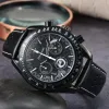 High quality Omeg Wrist Watches for Mens All Dial Work Quartz men Watch High Quality Top designer Luxury Brand Chronograph Clock Rubber Belt Men Fashion 033